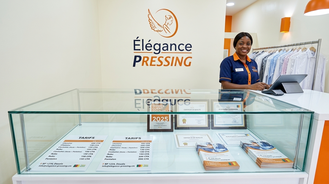 Accueil vitré de l’agence Emana, Yaoundé